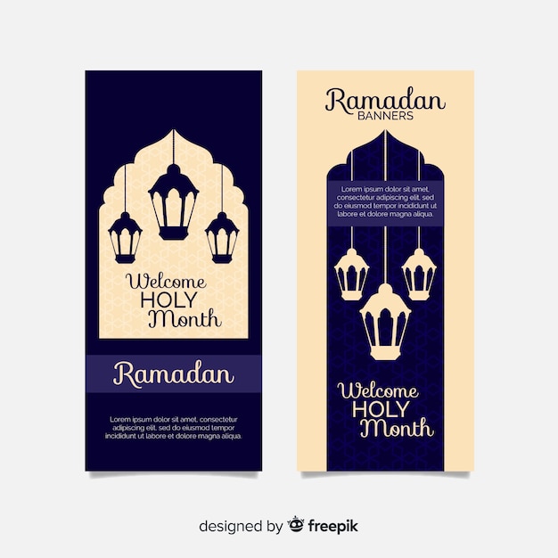 Vector gratuito banners de ramadán