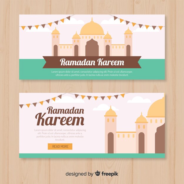 Vector gratuito banners de ramadán