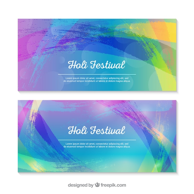 Banners realistas del festival holi