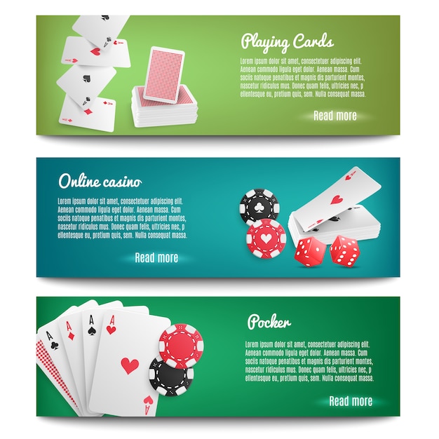 Vector gratuito banners realistas en línea del casino