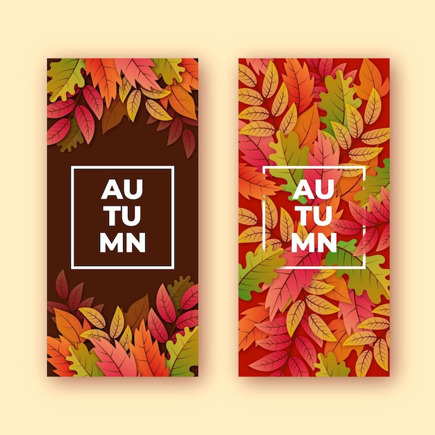 Vector gratuito banners realistas de otoño