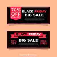 Vector gratuito banners de rebajas de black friday