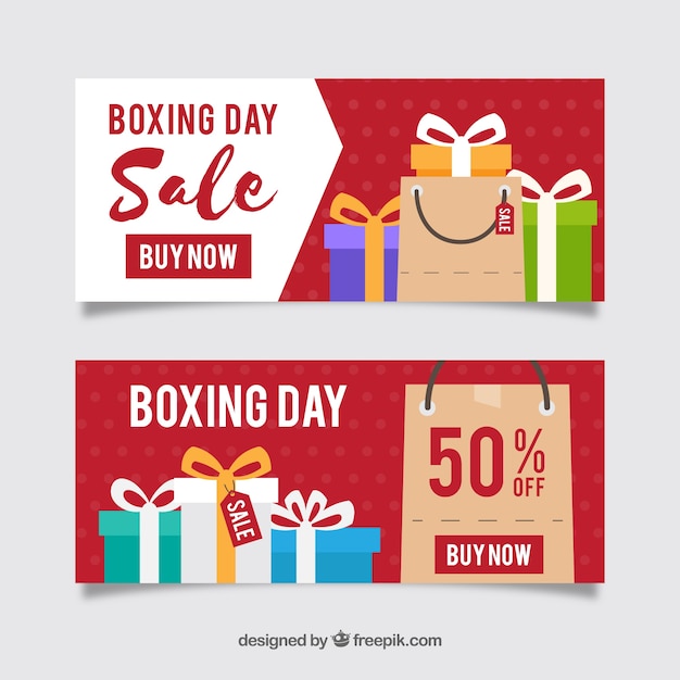 Banners de rebajas de boxing day