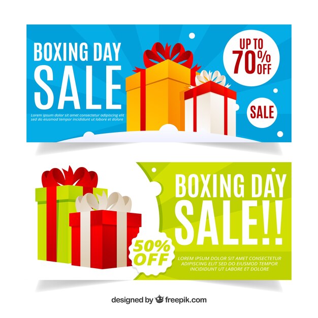 Banners de rebajas de boxing day
