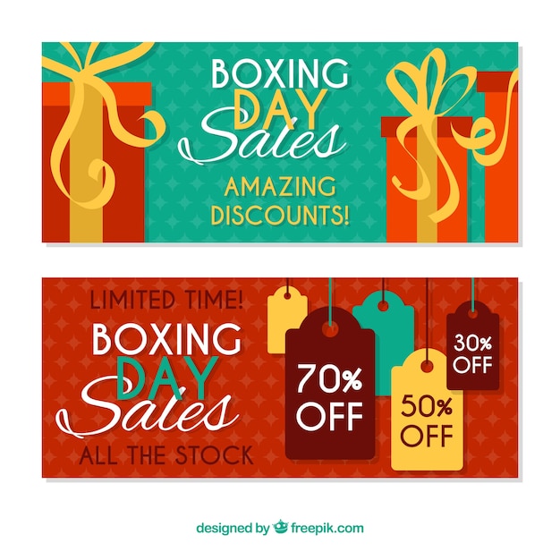 Banners de rebajas de boxing day