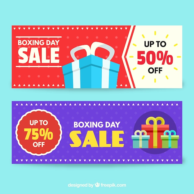 Banners de rebajas de boxing day