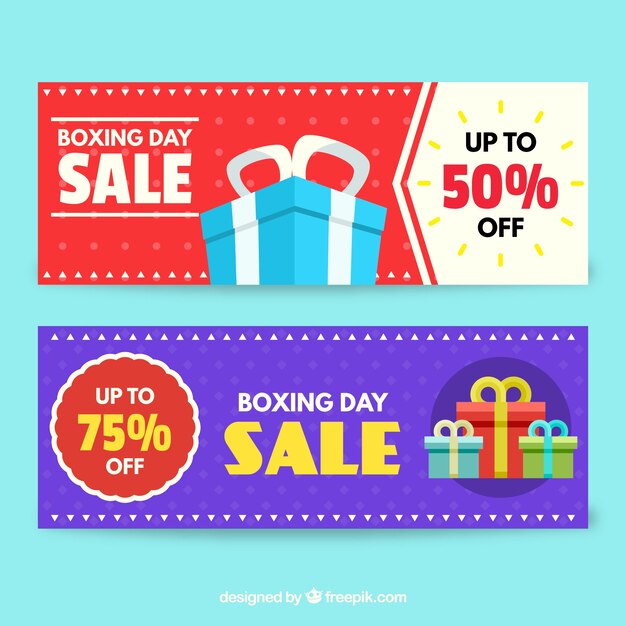 Banners de rebajas de boxing day