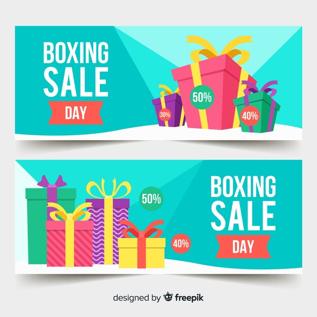 Banners de rebajas boxing day
