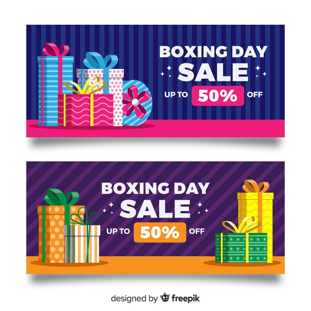 Banners de rebajas boxing day
