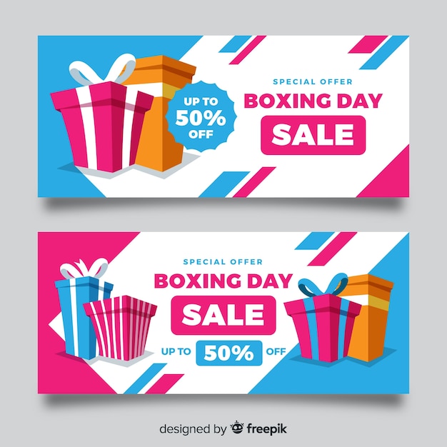 Banners de rebajas boxing day