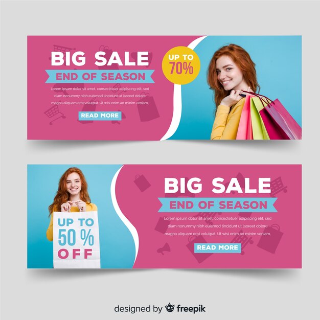 Banners de rebajas de fin de temporada