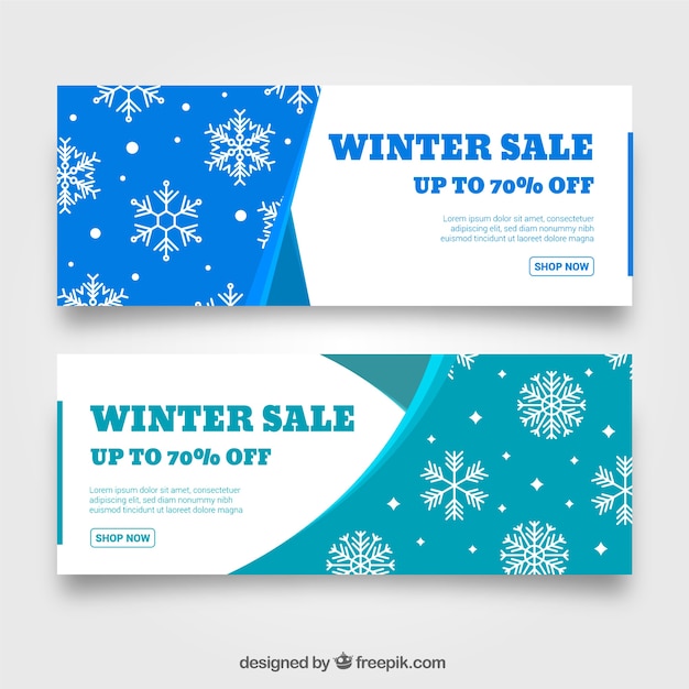 Banners de rebajas de invierno
