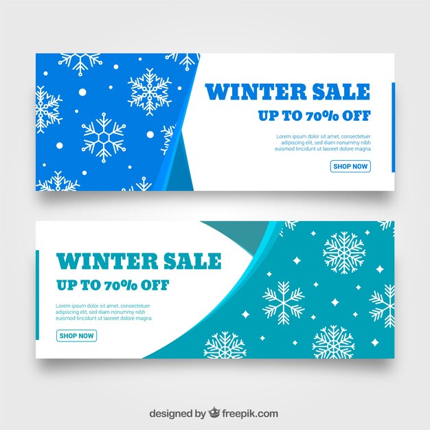 Banners de rebajas de invierno