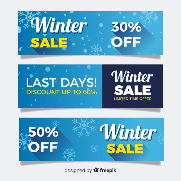 Banners de rebajas de invierno
