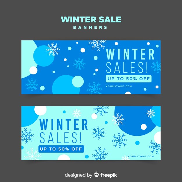 Banners de rebajas de invierno 