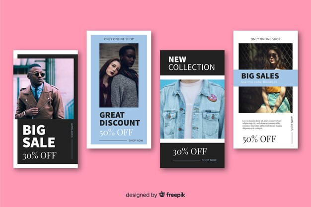 Banners de rebajas de moda