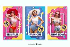 Vector gratuito banners de rebajas de moda