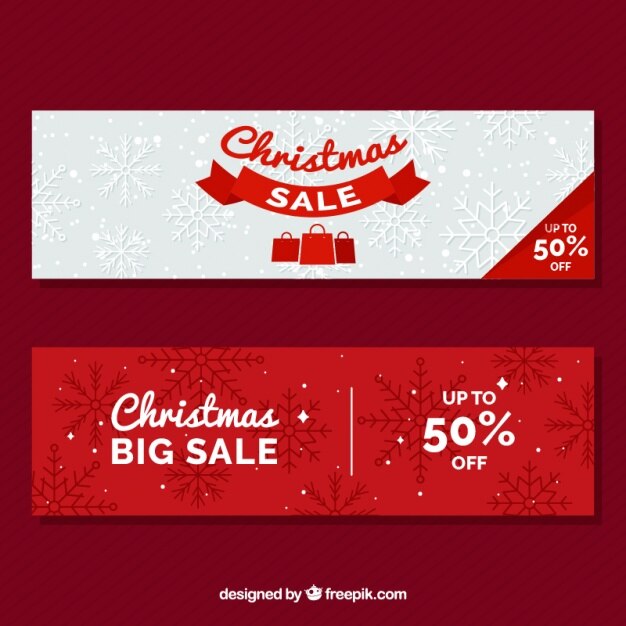 Banners de rebajas de navidad 