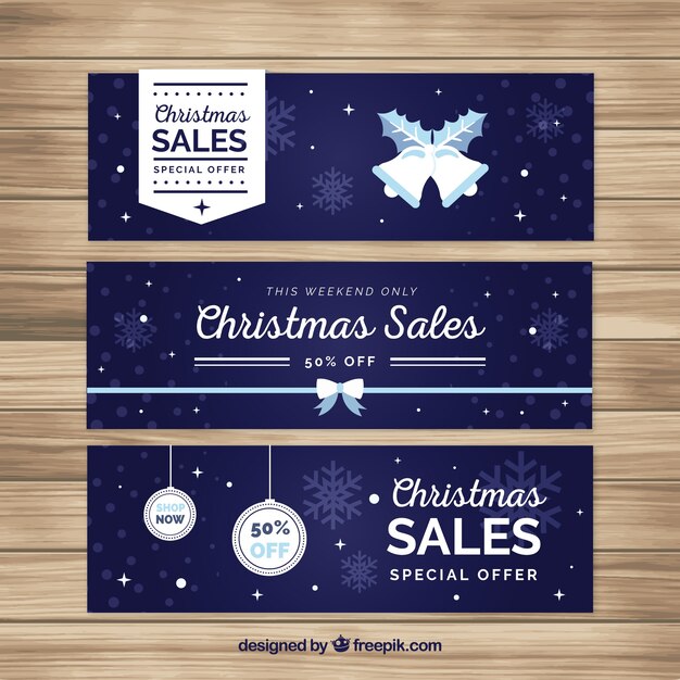 Banners de rebajas de navidad