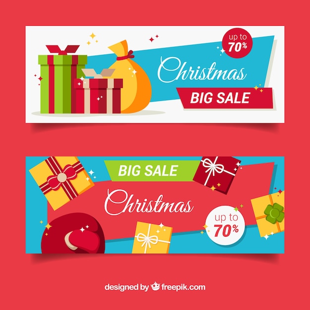 Banners de rebajas de navidad