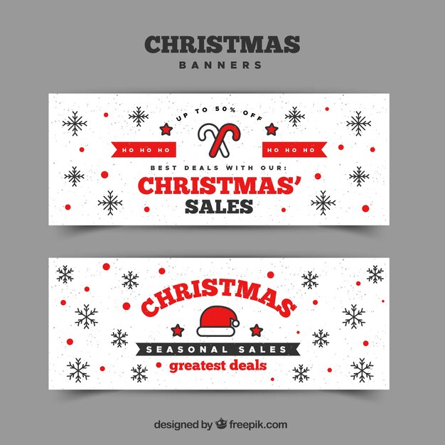 Banners de rebajas de navidad 