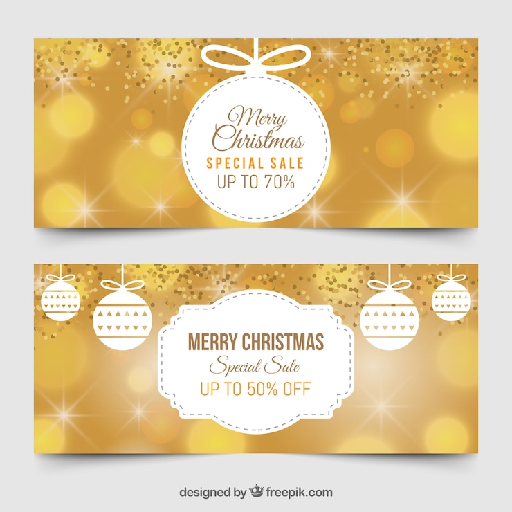 Vector gratuito banners de rebajas de navidad