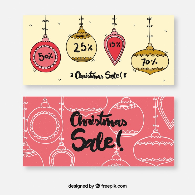 Vector gratuito banners de rebajas de navidad