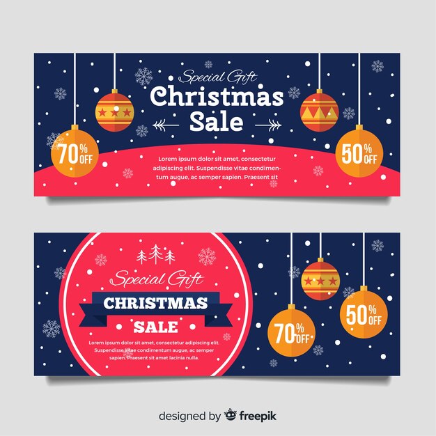 Banners de rebajas de navidad