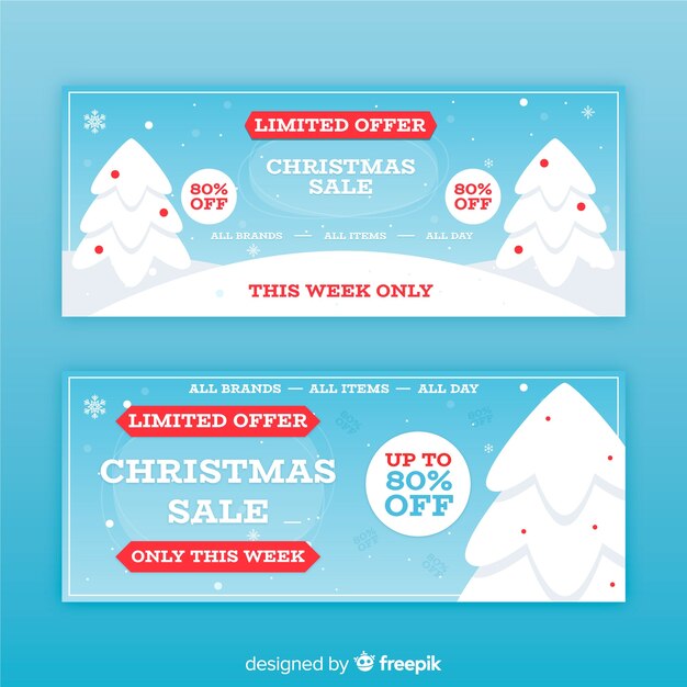 Banners de rebajas de navidad