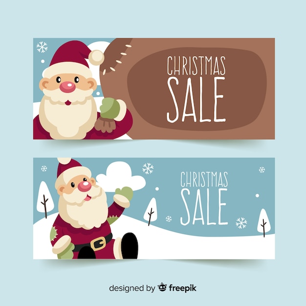 Banners de rebajas de navidad