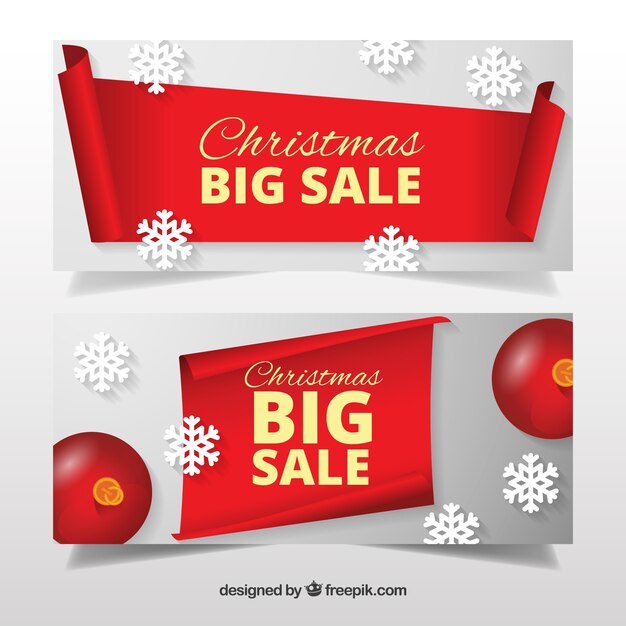 Banners de rebajas navideñas