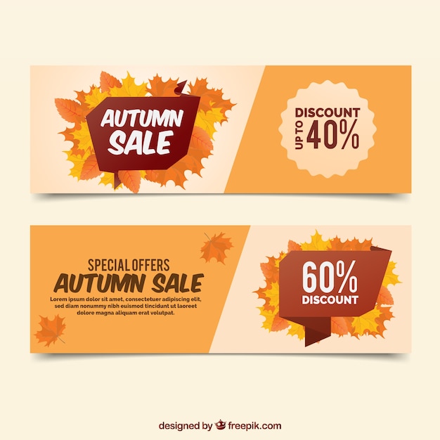 Banners de rebajas de otoño