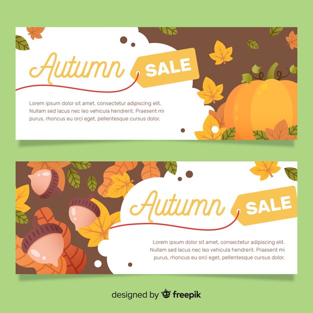 Banners de rebajas de otoño