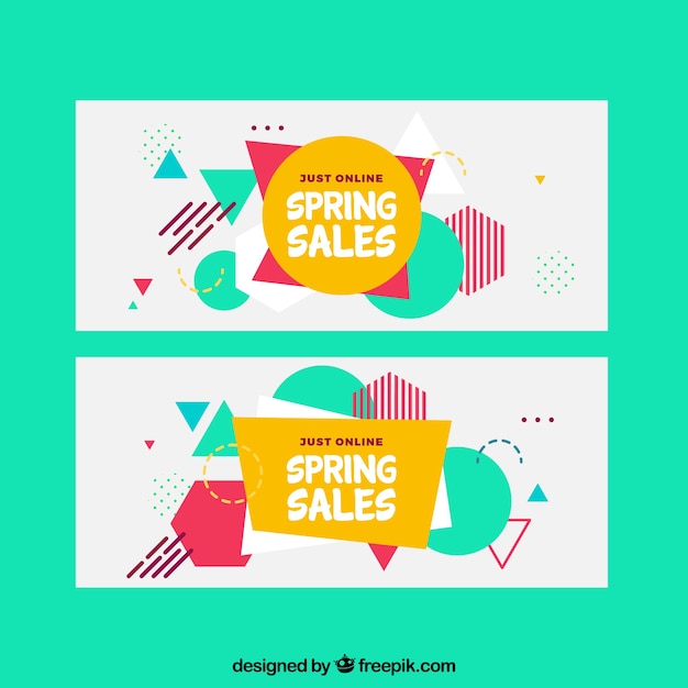 Banners de rebajas de primavera