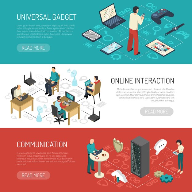 Banners de redes de comunicación de Internet