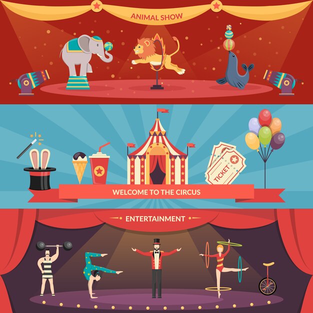 Banners de rendimiento de circo