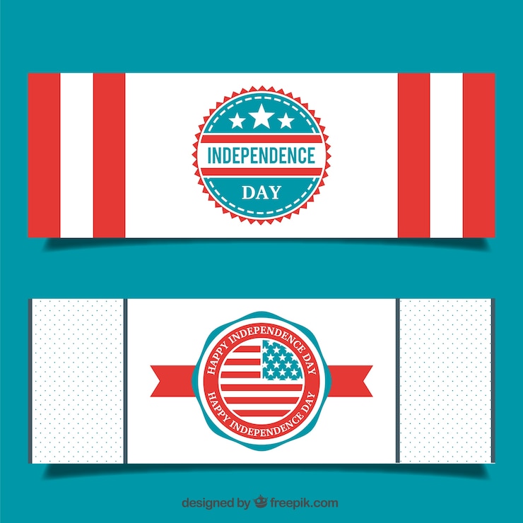 Vector gratuito banners retro de la independencia de américa
