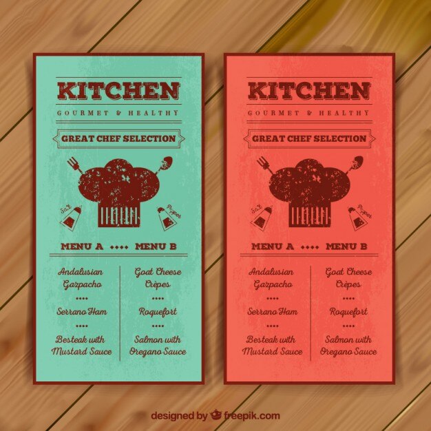 Vector gratuito banners retros de cocina