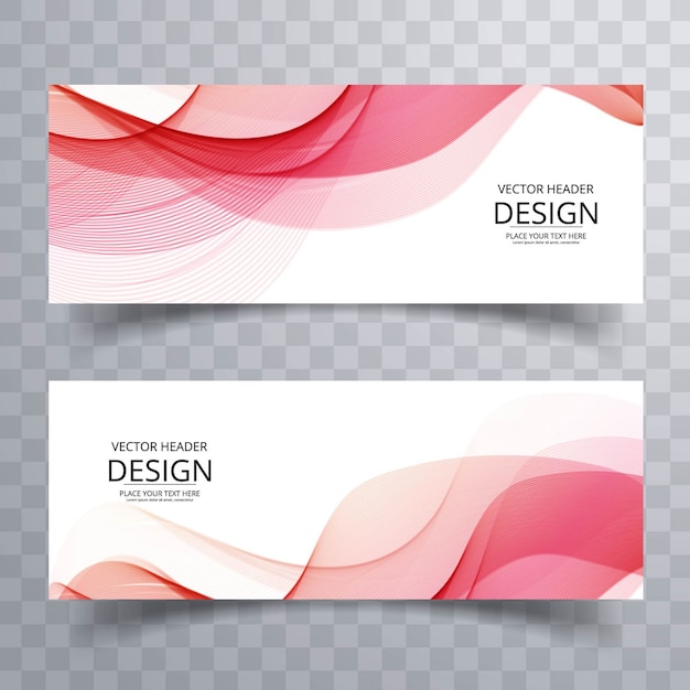 Banners rojos ondulados