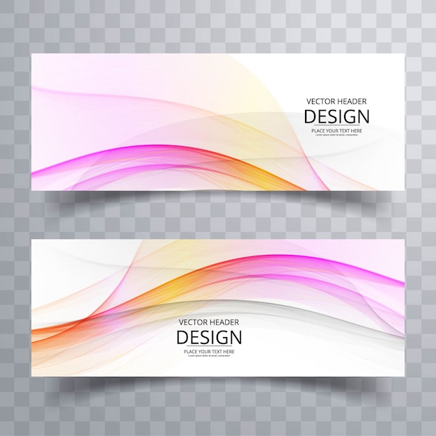 Banners rosas ondulados