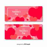 Vector gratuito banners de san valentín