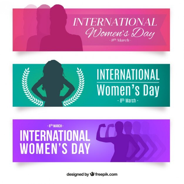 Banners de siluetas de mujeres
