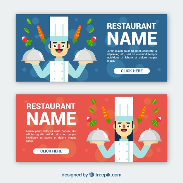 Banners de simpáticos cocineros 