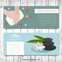 Vector gratuito banners de spa y belleza