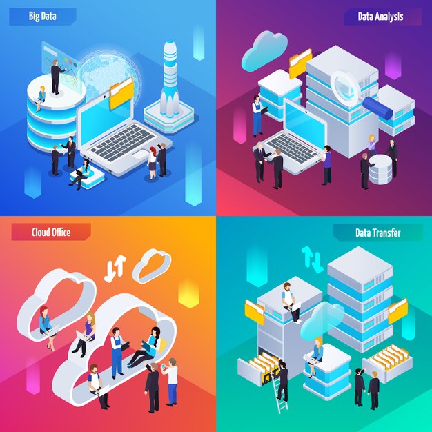 Banners de tecnología de análisis de big data