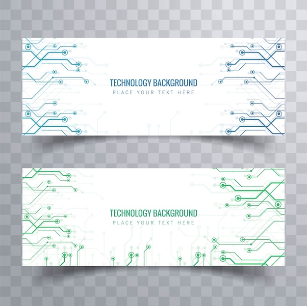 Vector gratuito banners de tecnología elegante escenografía