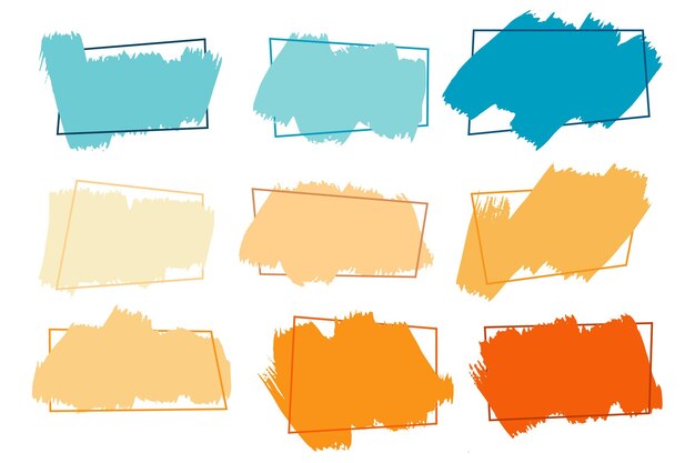 Banners de textura de marco grunge abstracto pintado a mano