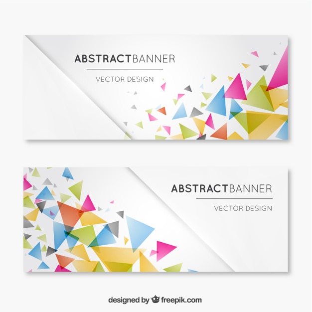 Vector gratuito banners con triángulos de colores