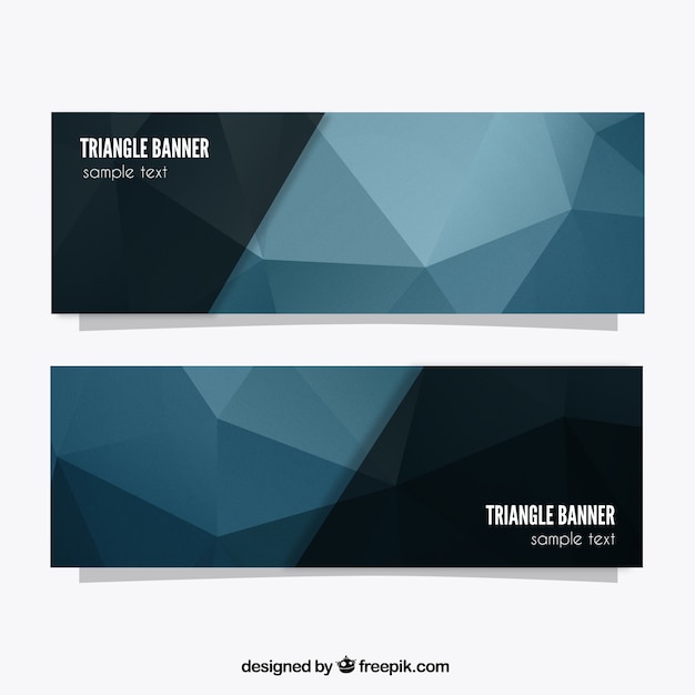 Vector gratuito banners de triángulos