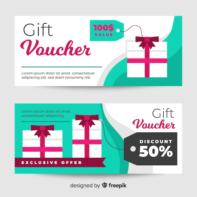 Vector gratuito banners de vales de regalo abstractos